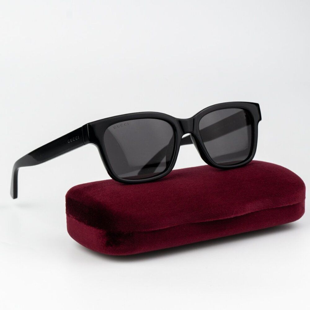 NEW Gucci GG1716S 001 Black Grey Square Unisex Sunglasses